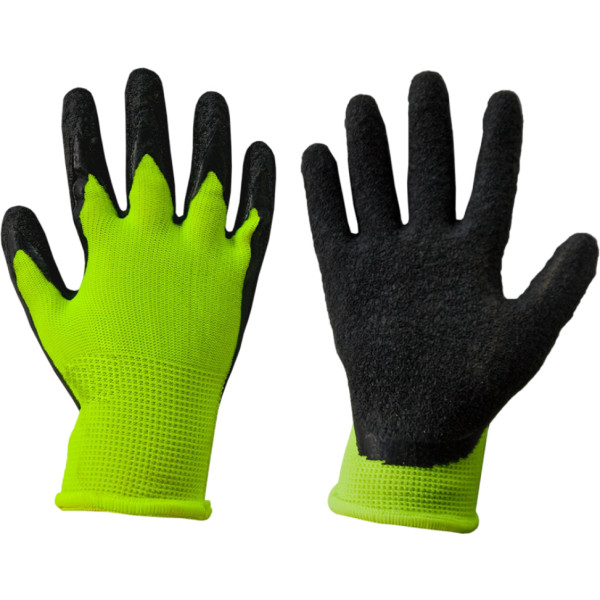 Фото - Рукавички садові BRADAS Lemon латексні, розмір 4, 12 пар Салатові з чорним (RWDLE4)