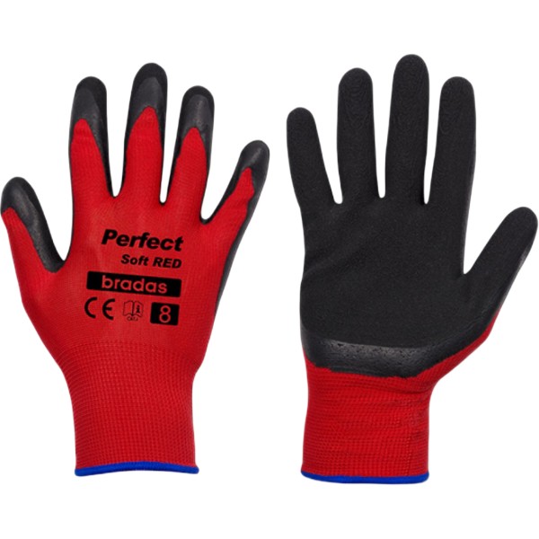 Фото - Перчатки садовые BRADAS Perfect Soft Red с латексным покрытием, размер 11, 12 пар Красные (RWPSRD11)