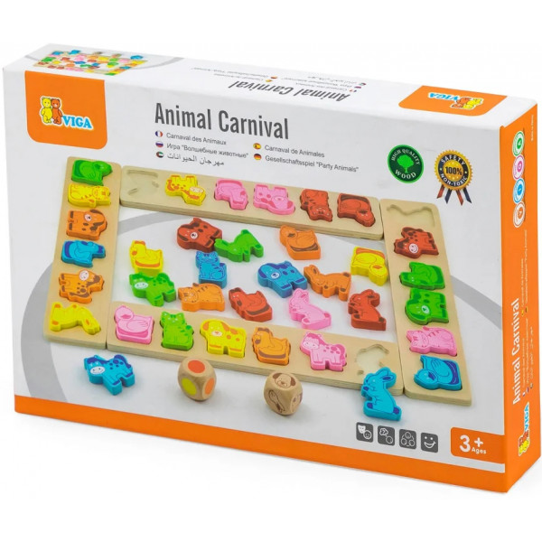 Фото - Настільна гра (3-4 роки) Viga Toys Карнавал тваринок (50450)
