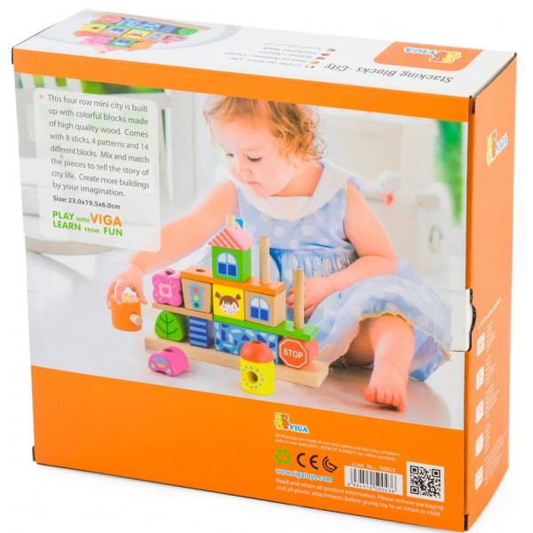 Фото - Пірамідка Viga Toys Городок (50043)