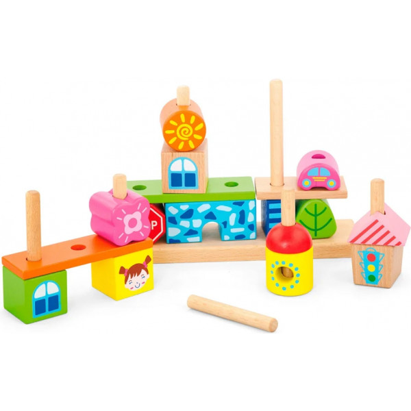 Фото - Пірамідка Viga Toys Городок (50043)