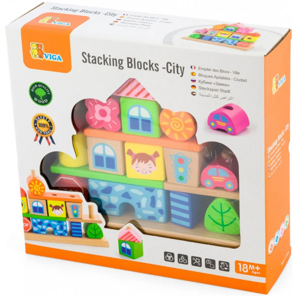 Фото - Пірамідка Viga Toys Городок (50043)