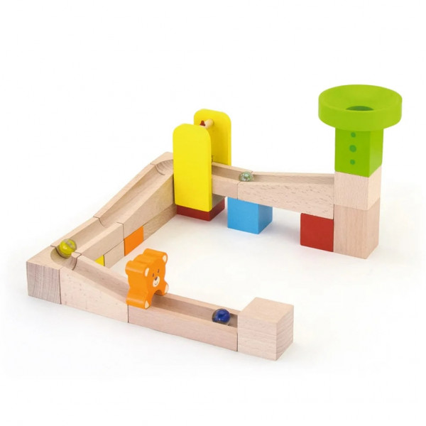 Фото - Дерев'яний конструктор Viga Toys Гірки для кульок 49 елементів (51619)