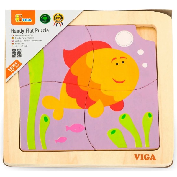 Фото - Головоломка Viga Toys Рибка 4 ел. (50144)