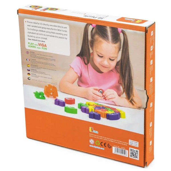 Фото - Пазлы (до 2 лет) Viga Toys Улитка по буквам (55252)