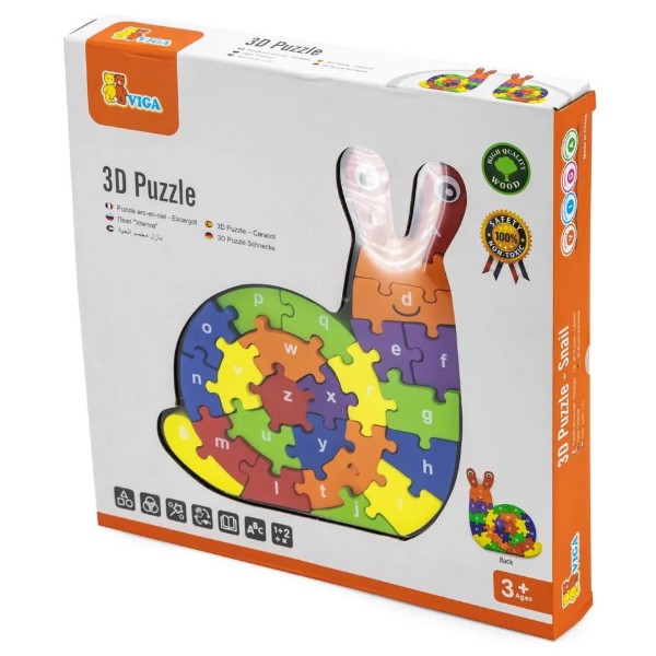 Фото - Пазлы (до 2 лет) Viga Toys Улитка по буквам (55252)