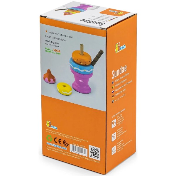 Фото - Пірамідка Viga Toys Морозиво рожевий (51321)