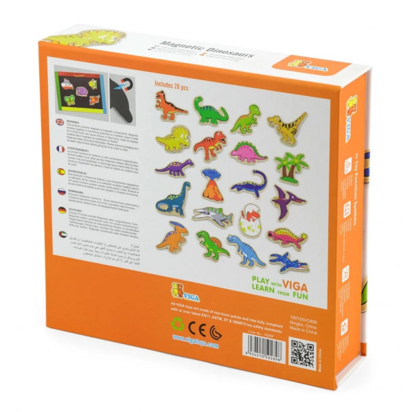 Фото - Набір магнітних фігурок Viga Toys Динозаври 20 шт. (50289)