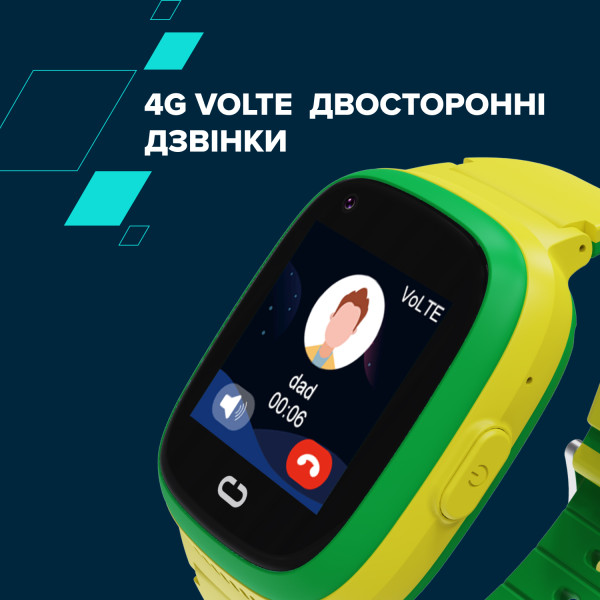 Фото - Дитячий годинник Canyon Sunny KW-48 Video 4G GPS Games Music Yellow/Green (CNE-KW48YG)