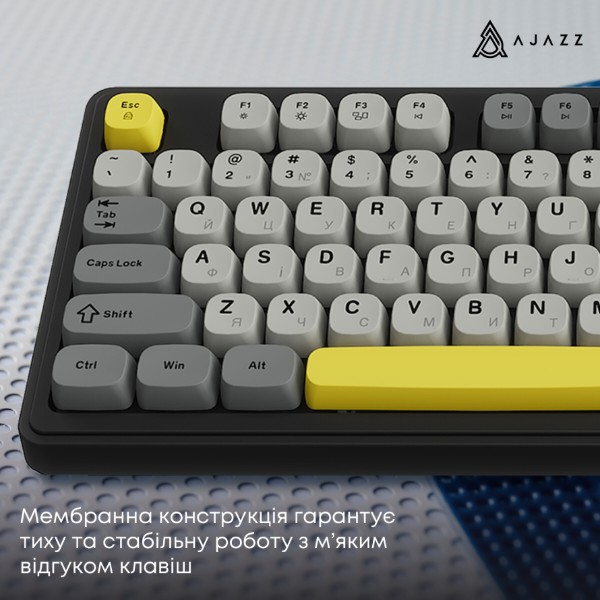 Фото - Клавиатура беспроводная игровая Ajazz AF98 PLUS Black Gray Yellow (AF98-PLUS-BGY)