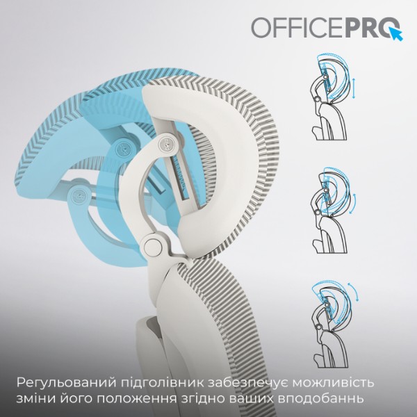 Фото - Кресло офисное OfficePro Skyline Footrest (OC750-W-LG-LG) White/Light Gray