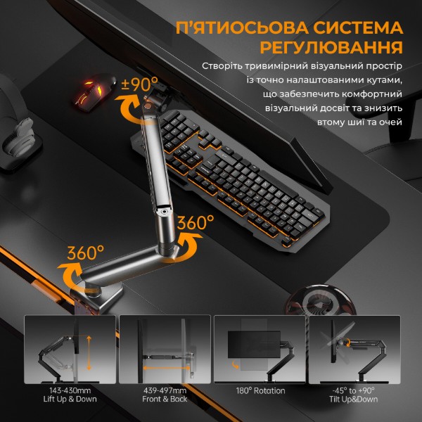 Фото - Крепление настольное Anda Seat Stealth II 17 White (AD-W-A6D-1S-FW)