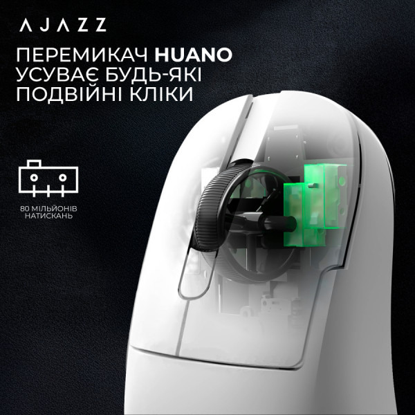 Фото - Мышь беспроводная игровая Ajazz AJ179P MC Charging Dock Wireless White (AJ179P-MC-W)