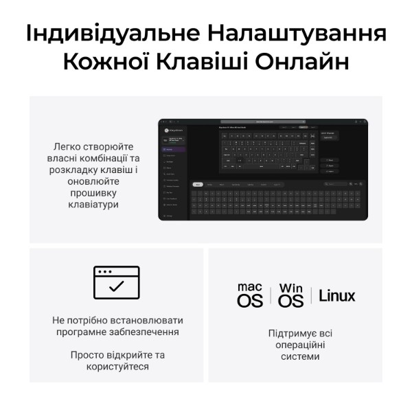 Фото - Клавиатура беспроводная Keychron V1 Ultra Red Switch Black RGB (V1U-D1-UA)