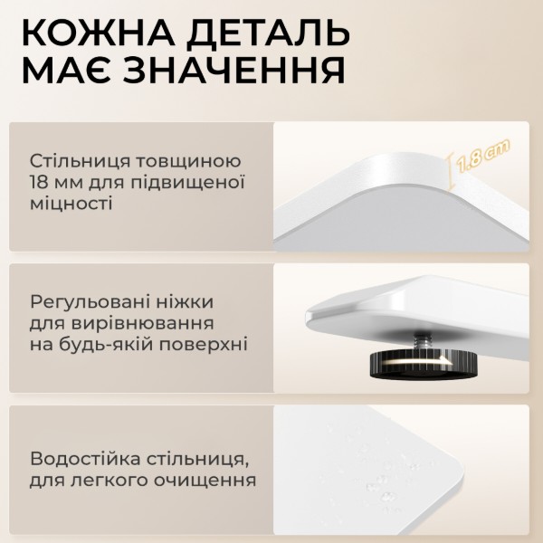 Фото - Стіл з електрорегулюванням висоти Sihoo D03 1400x600 мм White (D03-106/D03-107)