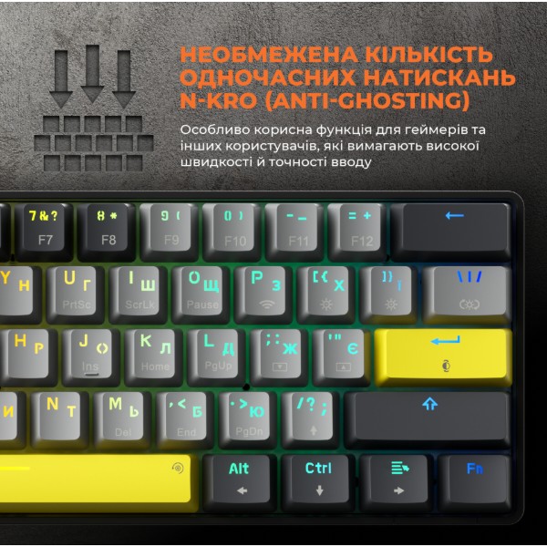 Фото - Клавіатура бездротова ігрова GamePro MK130G Pro