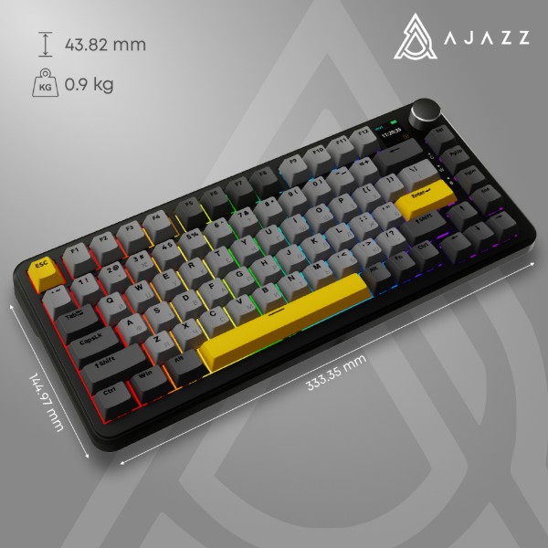 Фото - Клавіатура бездротова ігрова Ajazz AK820 MAX Magnetic switches (AK820MAX-M-BGY)