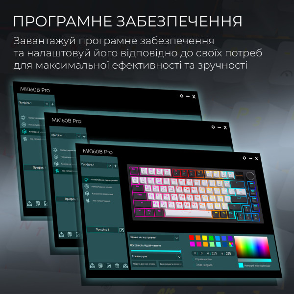 Фото - Клавіатура бездротова ігрова GamePro Asgard Valhalla Pro 75% Wireless/Bluetooth/USB White (MK160W-D-Pro)