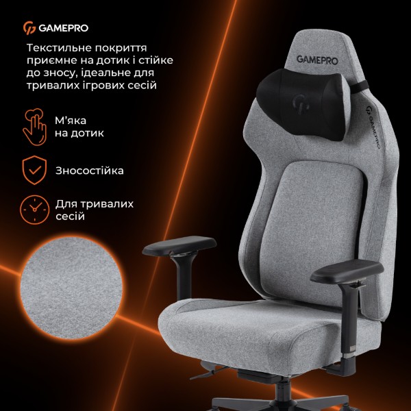 Фото - Крісло для геймерів GamePro GC925G Grey