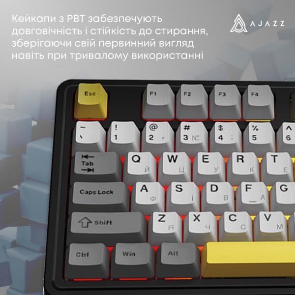 Фото - Клавиатура беспроводная игровая Ajazz AK980 V2 Gift Switch V2 Black Gray Yellow (AK980-V2-G-BGY)