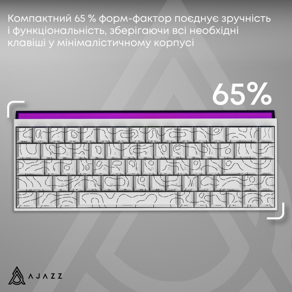 Фото - Клавиатура проводная игровая Ajazz NK68 Red switches Side contour White (NK68-R-S-W)
