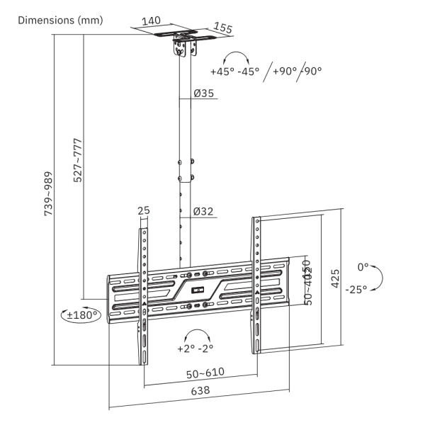 Фото - Кріплення стельове iTECH CELB-56S
