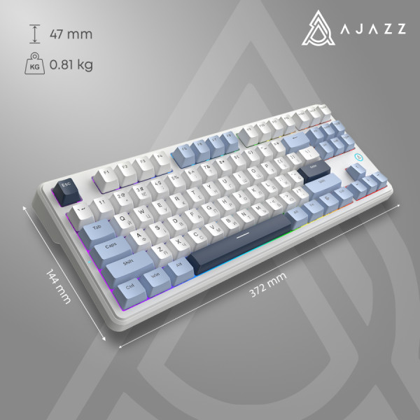 Фото - Клавіатура дротова ігрова Ajazz AK870 V2 Flying Fish Switch White USB-C (AK870-V2-FF-BWB)