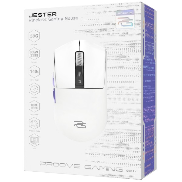 Фото - Миша бездротова ігрова Proove Gaming Jester White (WMJS00022002)