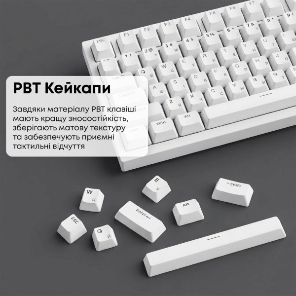 Фото - Клавиатура проводная игровая Ajazz AK820 Red Switch White USB-C (AK820-R-W)