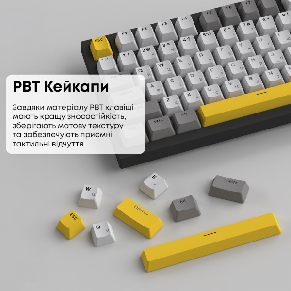 Фото - Клавіатура дротова ігрова Ajazz AK820 Sea Salt Switch Black USB-C (AK820-SS-BGY)