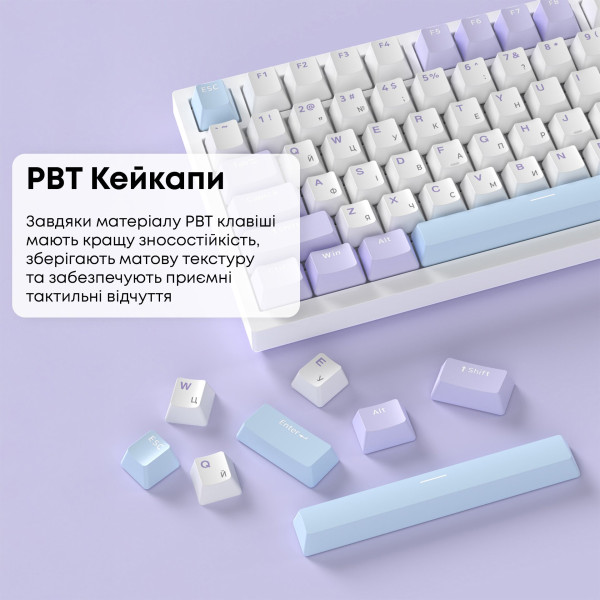 Фото - Клавиатура проводная игровая Ajazz AK820 Sea Salt Switch White USB-C (AK820-SS-PWB)