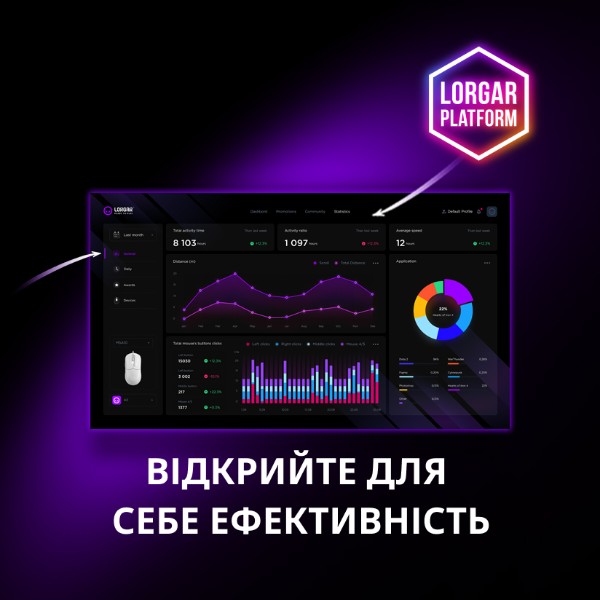 Фото - Миша дротова ігрова Lorgar MSA10 Ultralight Wired Gaming Black (LRG-MSA10-BK)