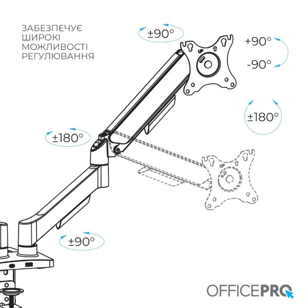 Фото - Кріплення настільне OfficePro MA512 17-32" 2-9 кг Black