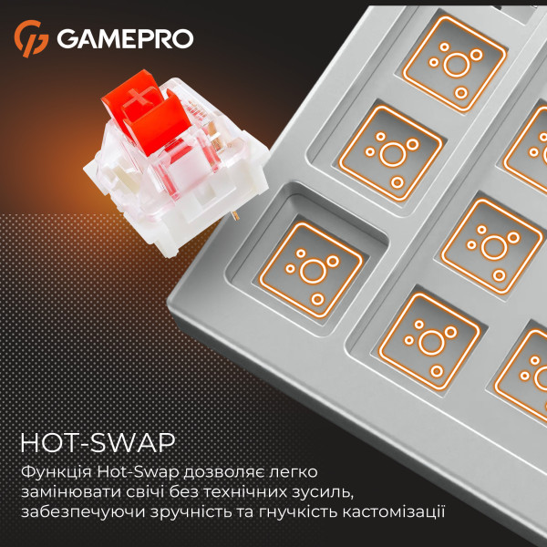 Фото - Клавіатура дротова GamePro Genesis Joker Outemu Red Swithes USB White (MK124W)