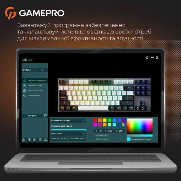 Фото - Клавіатура бездротова ігрова GamePro Genesis Joker Pro 87% Wireless/Bluetooth/USB Gray (MK124G Pro)