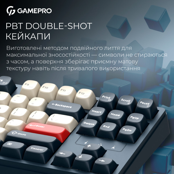 Фото - Клавіатура бездротова ігрова GamePro Asgard Ragnar Keychron Super Blue (MK285BL)