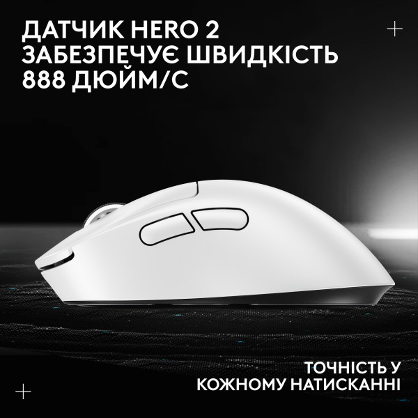 Фото - Миша бездротова ігрова Logitech G Pro X Superlight 2 DEX LightSpeed White (910-007365)