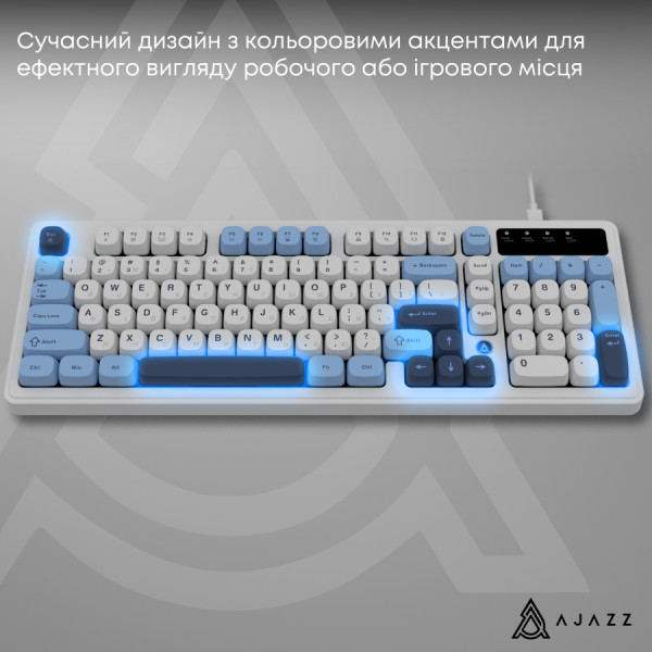 Фото - Клавиатура проводная игровая Ajazz AF98 Glacier Blue  (AF98-GB)