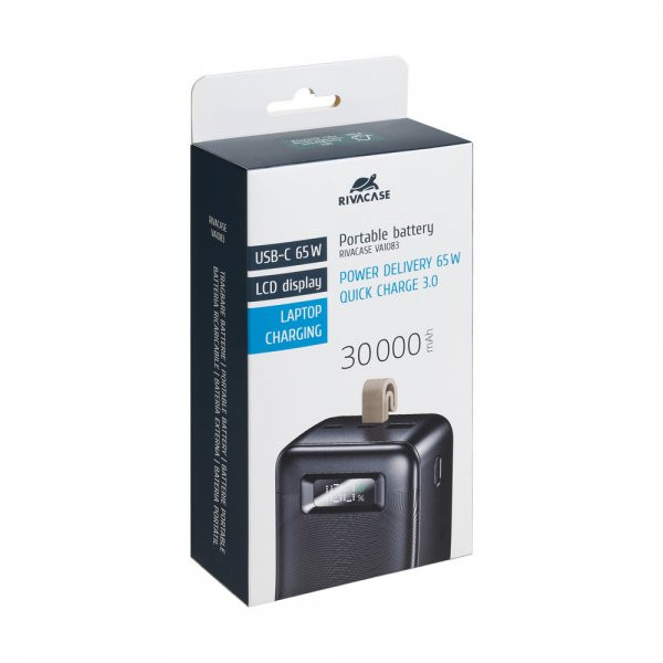 Фото - Батарея мобильная RIVACASE RIVAPOWER 30000 mA Black (VA1083)
