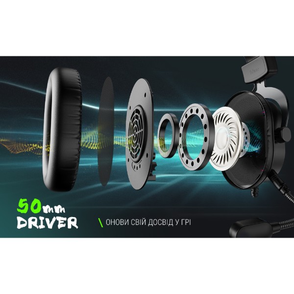 Фото - Гарнітура дротова ігрова Fifine Black RGB (H6)