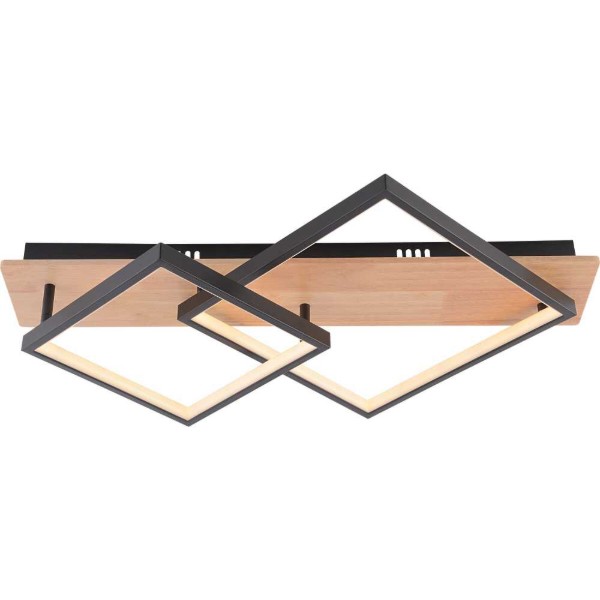 Фото - Люстра VALESO DK6588/2 с пультом, LED 47W, димер, Черный+Дерево
