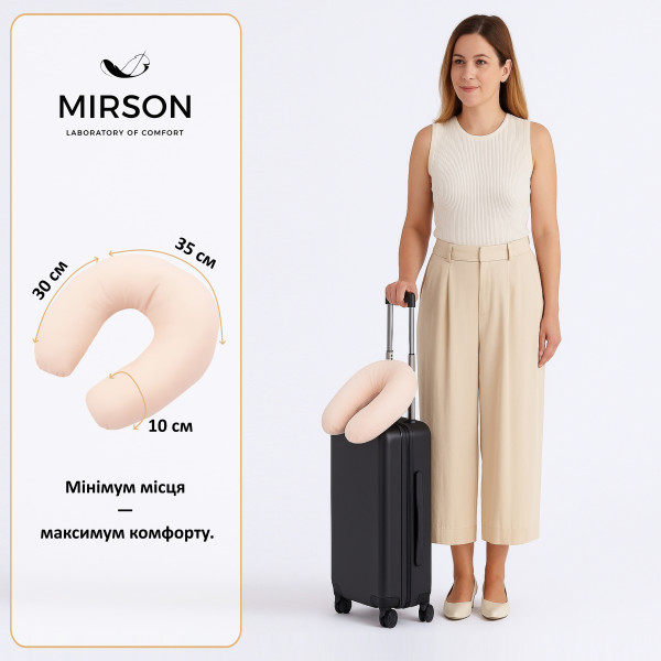 Фото - Подушка дорожная MirSon №8759 Naturale Line 14-1312 Domiano 100% Memory (2200006348443)
