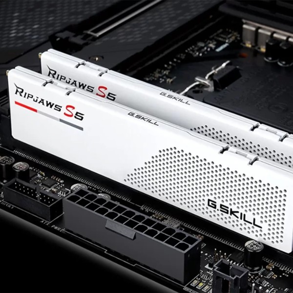 Фото - Пам'ять DDR G.Skill Ripjaws S5 White DDR5-5600 64GB (2x32GB) CL46-45-45-89 1.10V (F5-5600J4645A32GX2-RS5W)