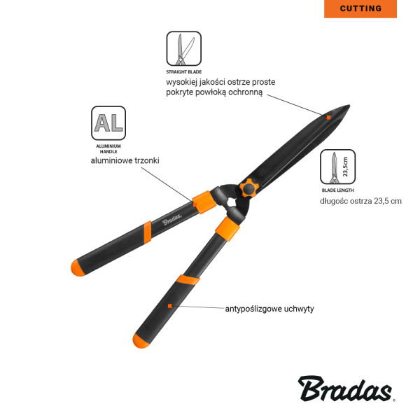 Фото - Ножницы садовые BRADAS V-Series с прямым лезвием (KT-V1140)
