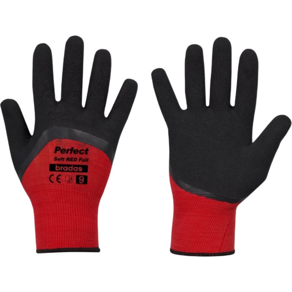 Фото - Перчатки садовые BRADAS Perfect Soft Red Full с латексным покрытием, размер 8, 12 пар Красные (RWPSRDF8)