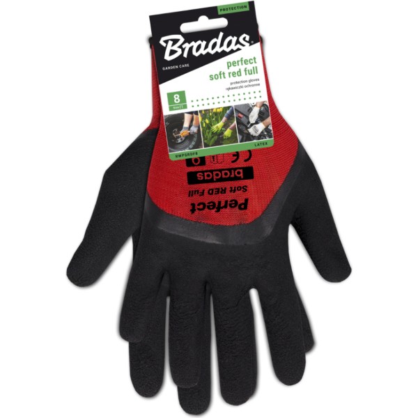 Фото - Перчатки садовые BRADAS Perfect Soft Red Full с латексным покрытием, размер 8, 12 пар Красные (RWPSRDF8)