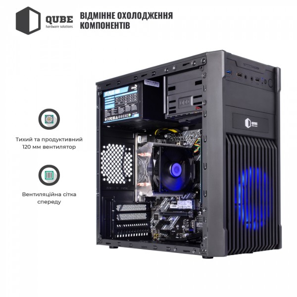 Фото - Системный блок QUBE QB i7 12700F GT 1030 2GB 1641 (i712700FGT10302GB1641)