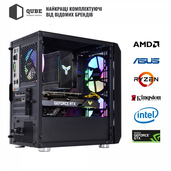 Фото - Системний блок QUBE QB i7 12700F RTX 3050 8GB 164 (i712700FRTX30508GB164)