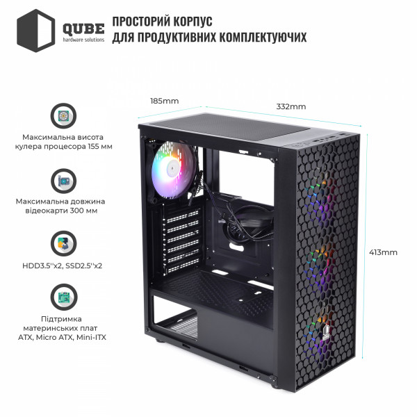 Фото - Мікропошкодження - Корпус QUBE CARNIVAL Black (CARNIVAL_FCNU3)