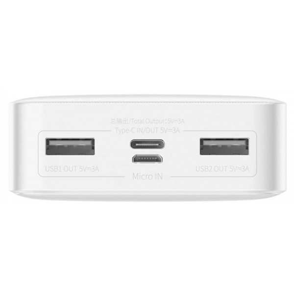 Фото - Батарея мобільна Baseus Bipow 20000mAh 2xUSB+Typ C 15W USB to Micro USB (PPBD050102)